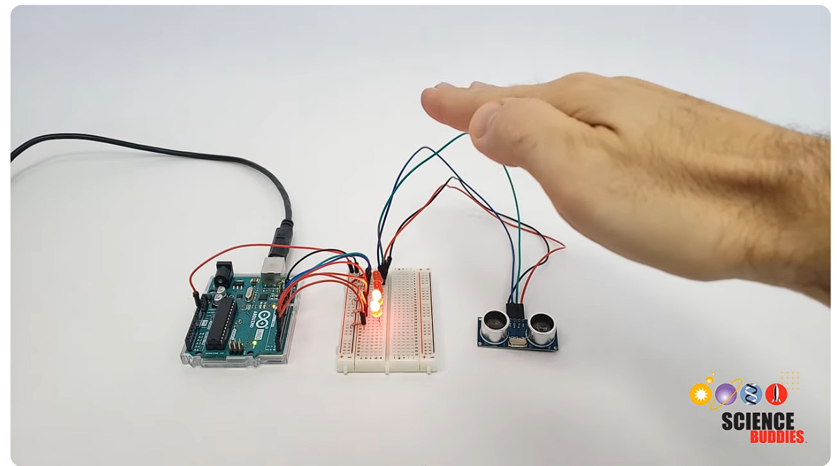 Another research on the Ultrasonic sensor, I fount out it also can be used to measure distance by using LED lights.
