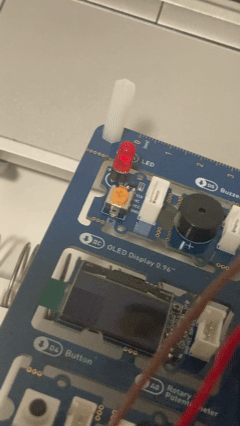 During my testing of LED, I found out the D5 and D6 got highest priority compare to wire, which leaded to the LED and buzzer on the kit were working instead of the LED group I needed to.