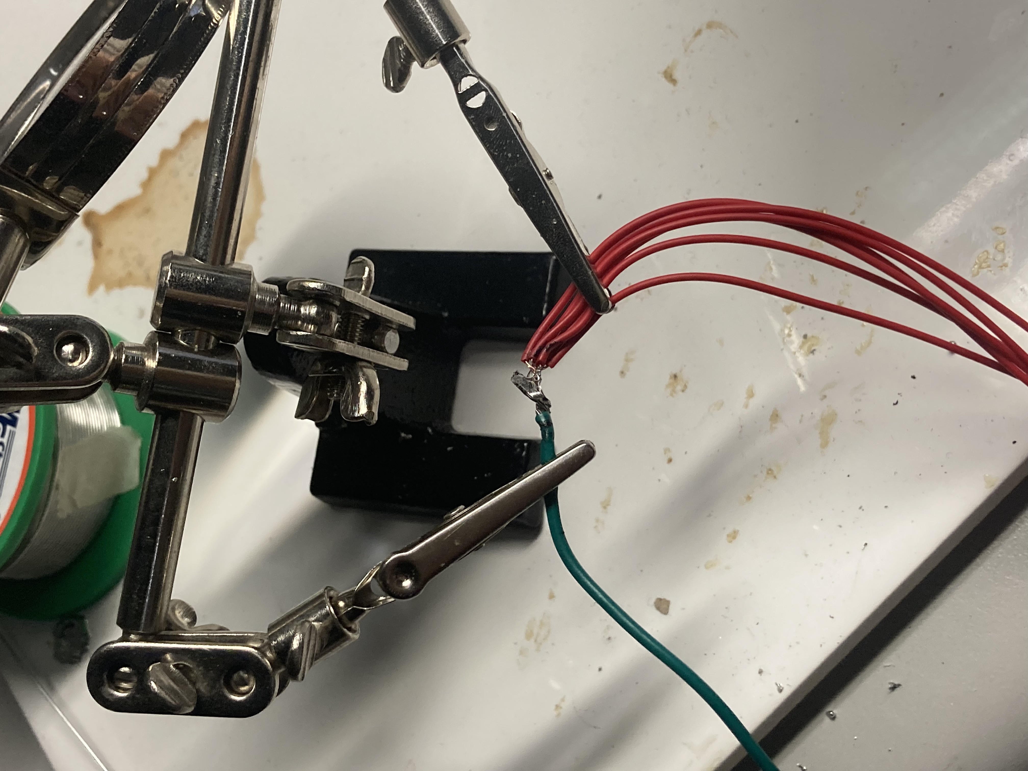 Continued in soldering the wires. Then the poor contact issus was finally fixed.